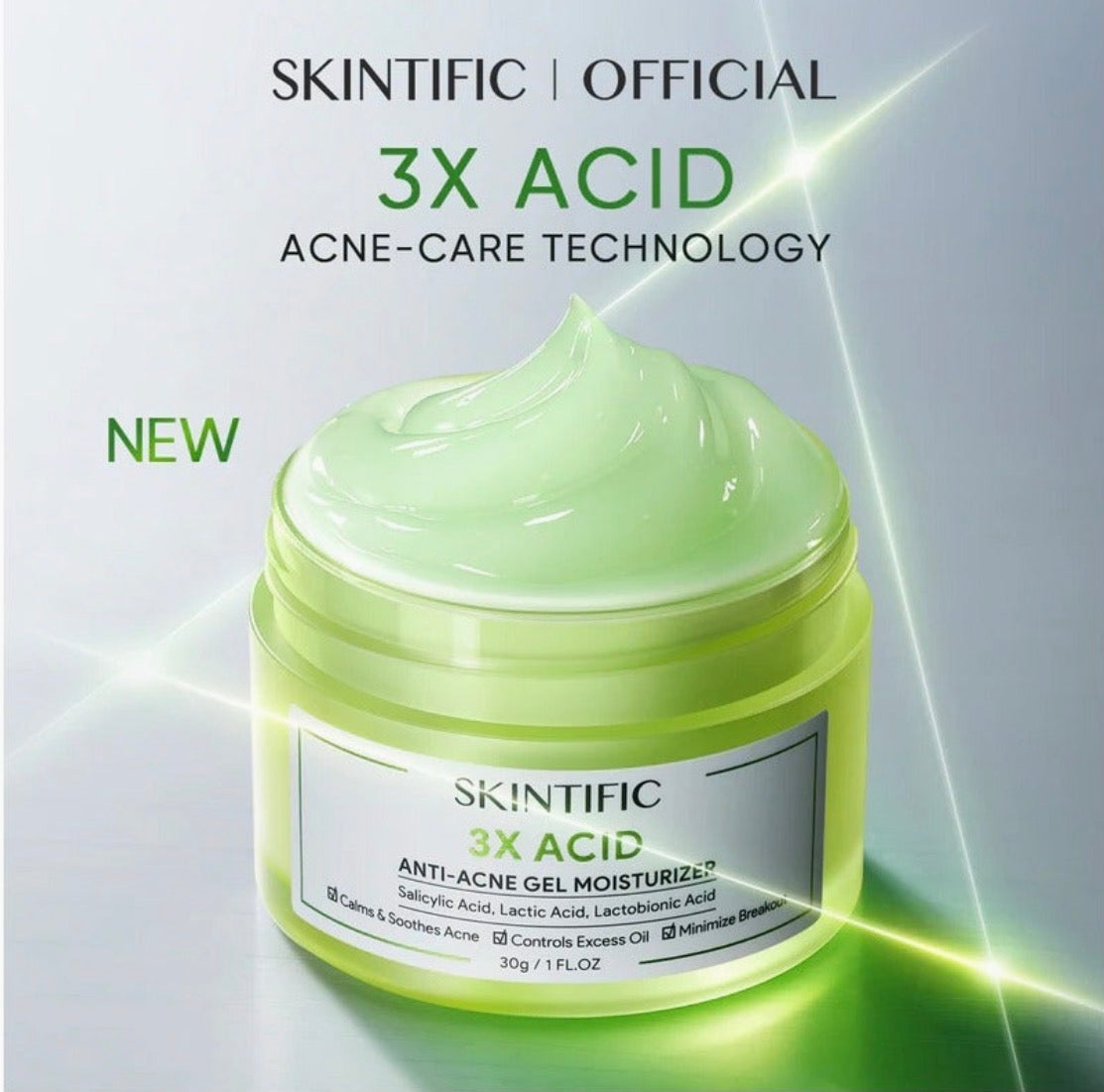 Skintific 3X Acid Anti-Acne Gel Moisturizer