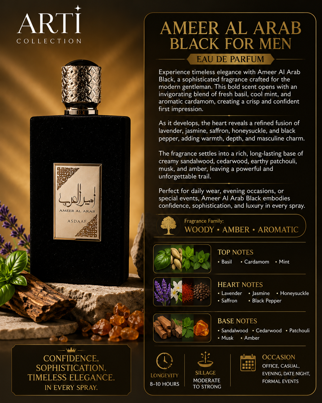 Ameerat Al Arab Black for Men – Eau de Parfum