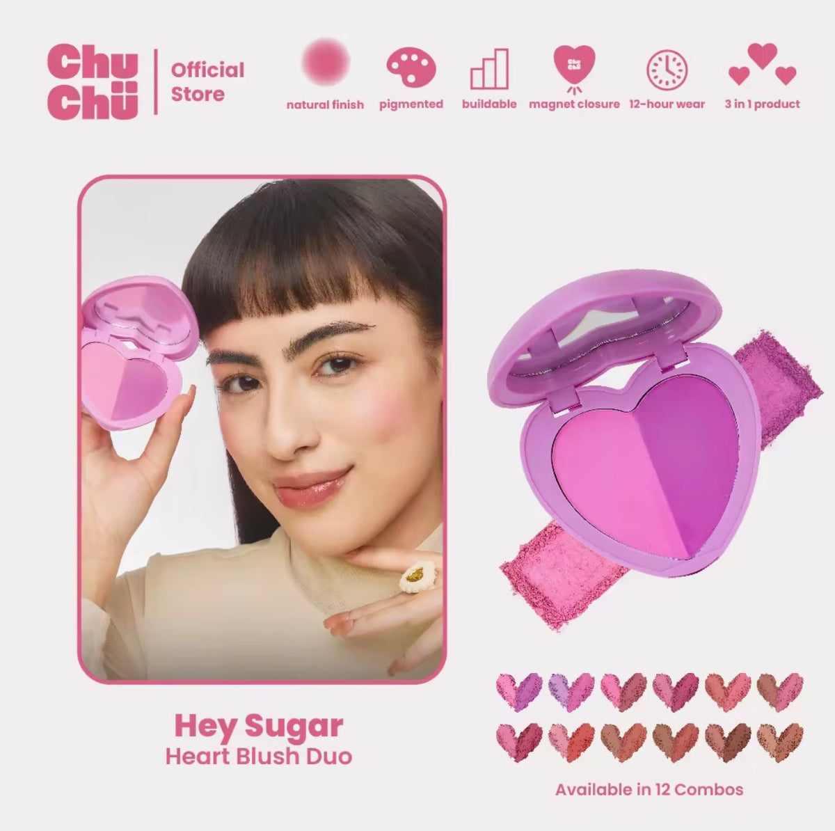 CHUCHU BEAUTY HEART DUO BLUSH