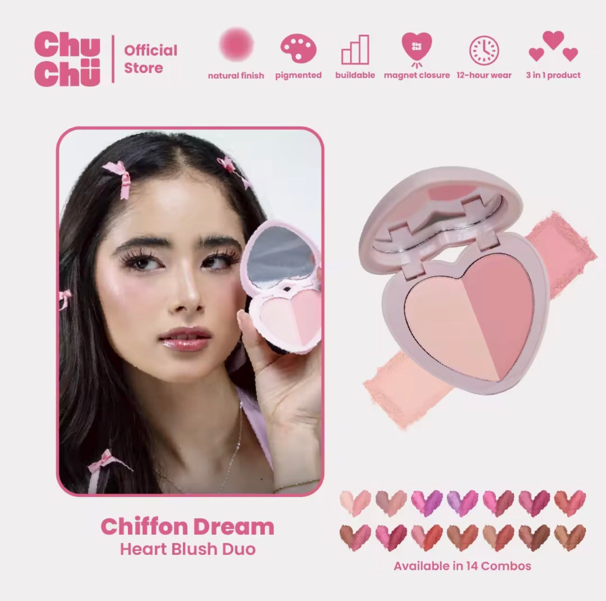 CHUCHU BEAUTY HEART DUO BLUSH
