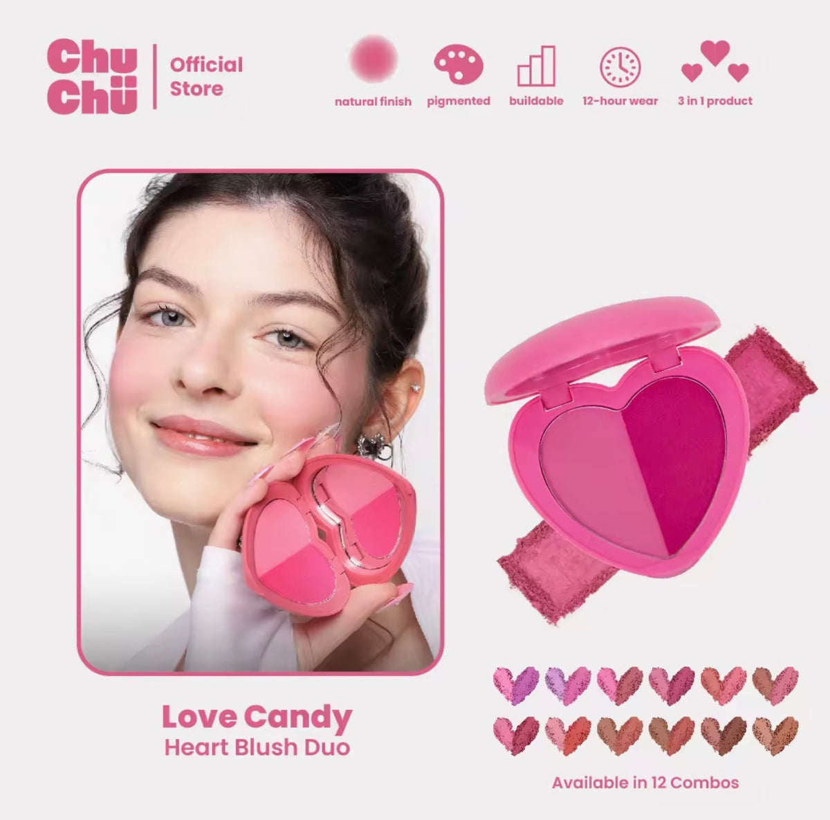 CHUCHU BEAUTY HEART DUO BLUSH