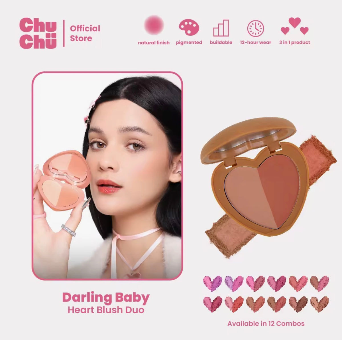 CHUCHU BEAUTY HEART DUO BLUSH