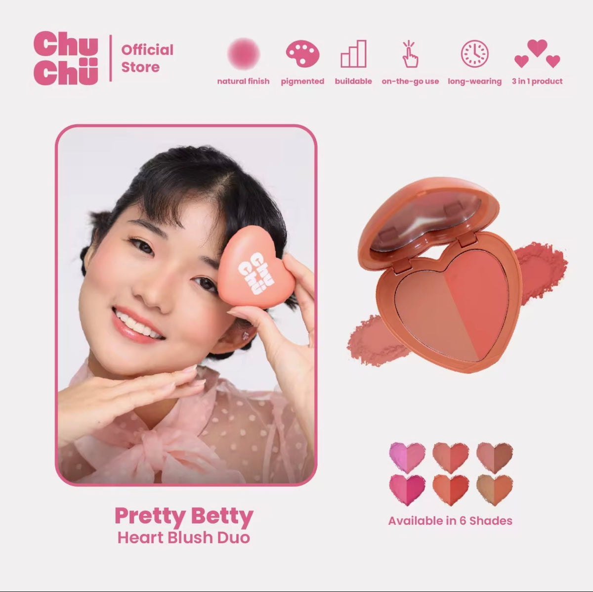 CHUCHU BEAUTY HEART DUO BLUSH