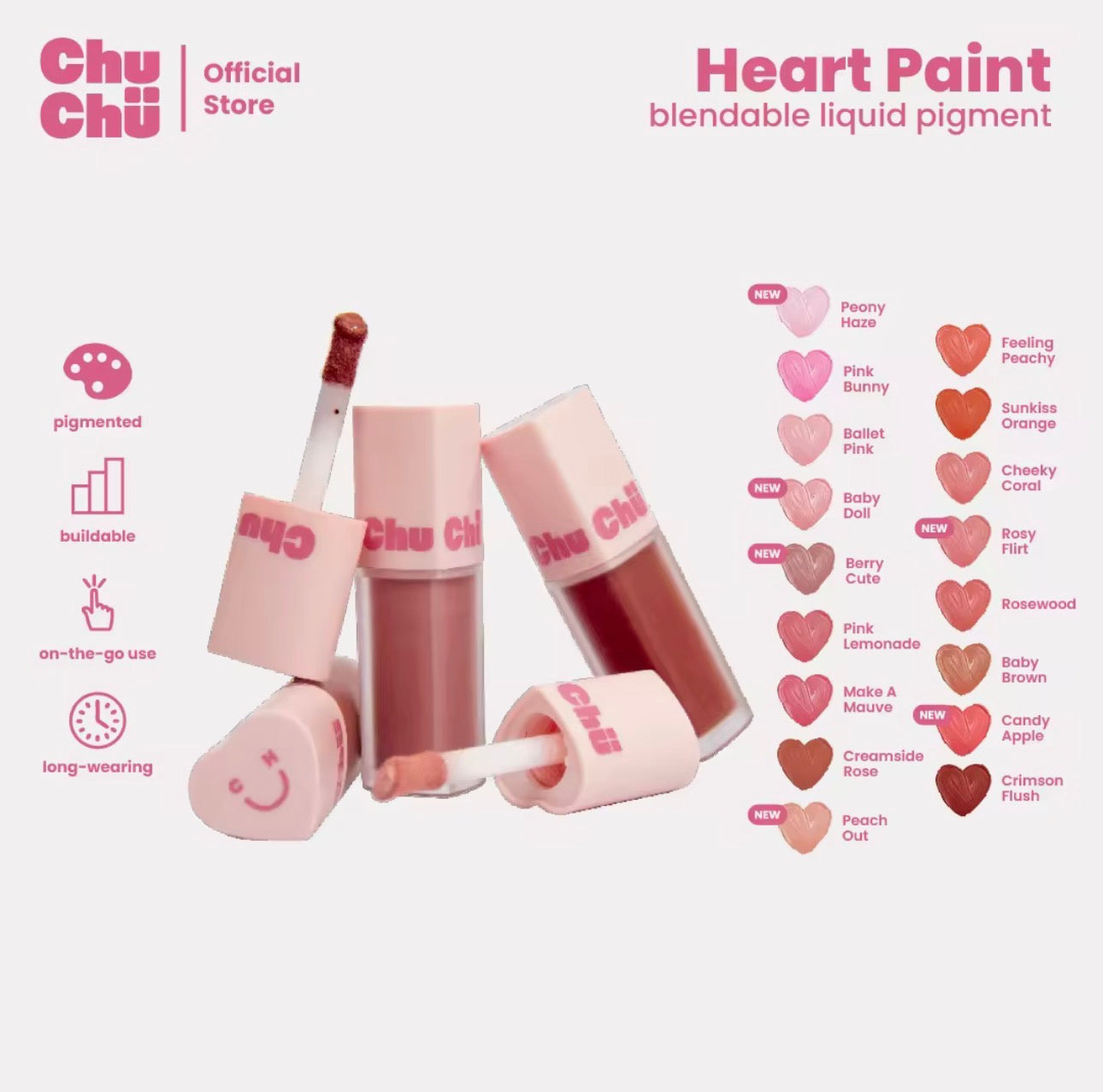 CHU CHU BEAUTY MULTIUSE HEART PAINT 6.5ML
