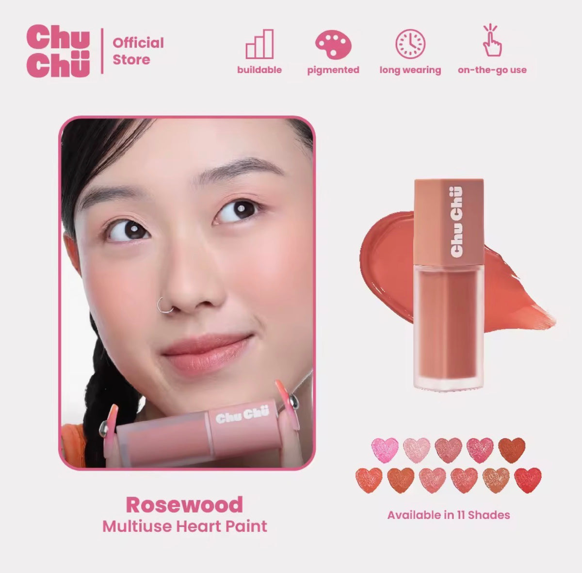 CHU CHU BEAUTY MULTIUSE HEART PAINT 6.5ML