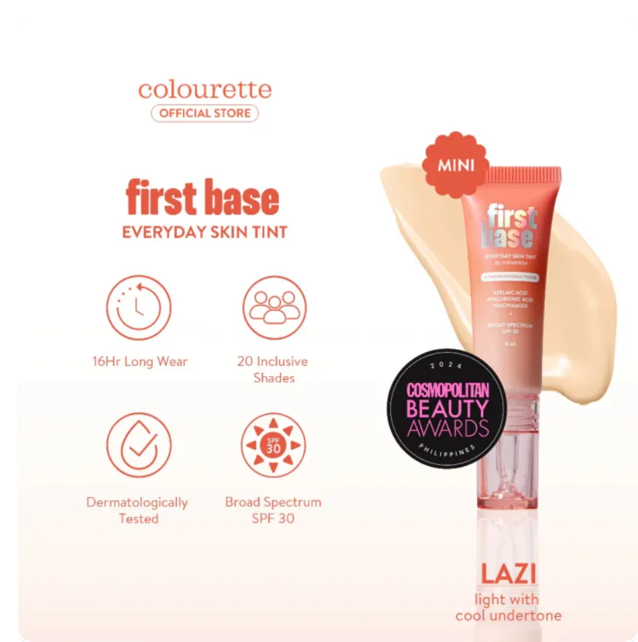 Colourette First Base Everyday Skin Tint SPF30 [Lightweight, Foundation, Base, Sunscreen] 8ml